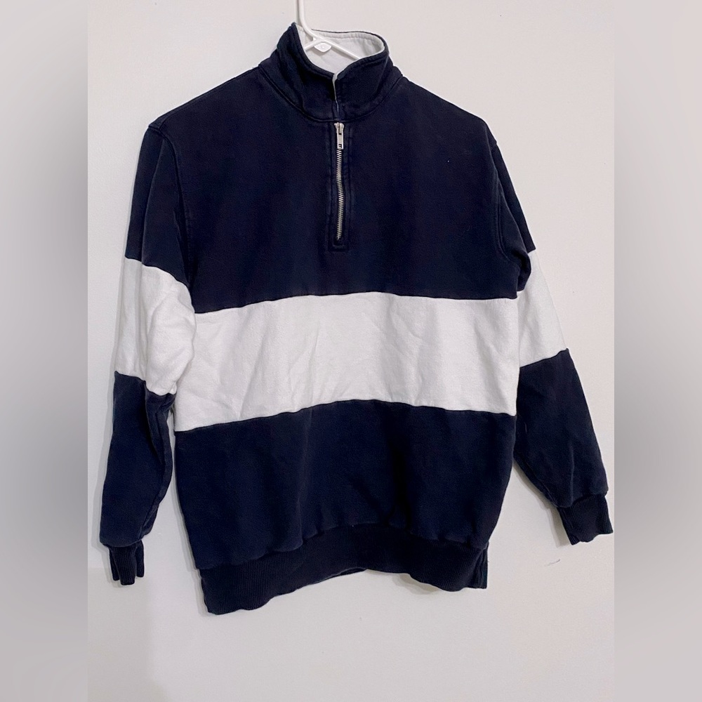 J. galt. dark blue and white zip up crew neck. worn once